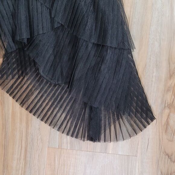 🔸️BCBGMaxazria Black Strapless Tiered Ruffled Dress Small - Picture 9 of 16